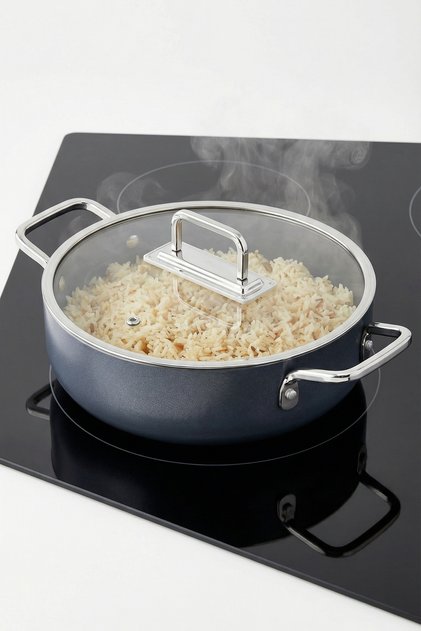 Sera Feel Ceramic Fireproof Non-Stick Flat Pot 26 cm / Gray