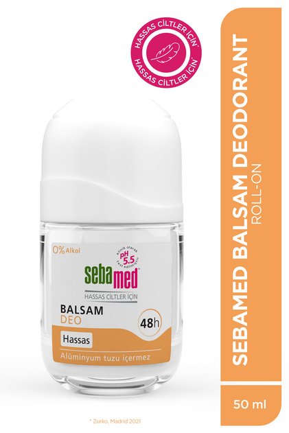 Balsam Roll-On Deodorant 50 ml Kadın Erkek Hassas Ciltlere Özel 48 Saat Etkili Ter Önleyici Unisex