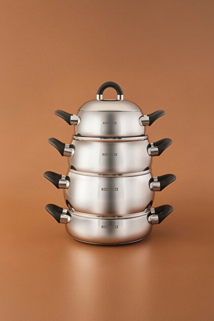 Karaca Fuji İndüksiyon Tabanlı 8 Parça Çelik Tencere Seti - Fiyatı