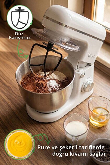 Kiwi Kmx-3638 Hamur Yoğurma & Stand Mikser 5,3 Lt 1300w 8 Hız