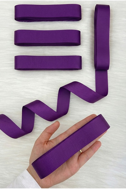Purple Grogren Ribbon 3 cm 10 Mt, Bohça Dowry Wedding Circumcision Birthday Gift Packaging Decoration