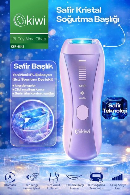 Ipl Lazer Epilasyon Aleti Sapphire Buz Başlık Seri Atış ve Cilt Tanıma KEP-6842