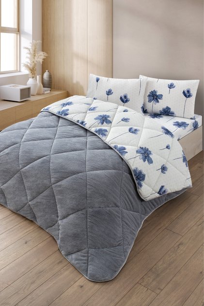 Nordelle Battal Boy Lüx Wellsoft Yorgan Çift Taraflı - 2 Adet Yastık Kılıflı Yorgan Seti 215x235 cm