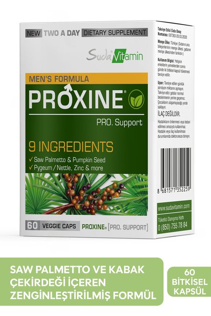 Proxine Bal Kabağı Çekirdeği, Cüce Palmiye, Likopen, Pygeum, Çinko, Selenyum İçeren 60 Kapsül