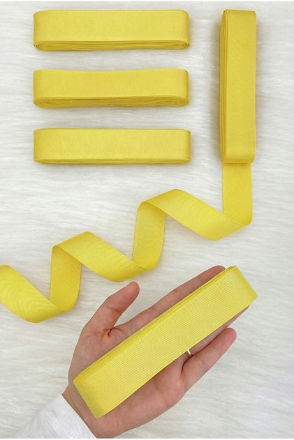 Yellow Grosgrain Ribbon 3 cm 10 Mt, Bohça Dowry Wedding Circumcision Birthday Gift Packaging Decoration