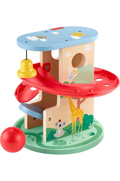 Fisher-Price Wooden Treehouse Ball Slide with 2 Wooden Pieces for Babies and Toddlers