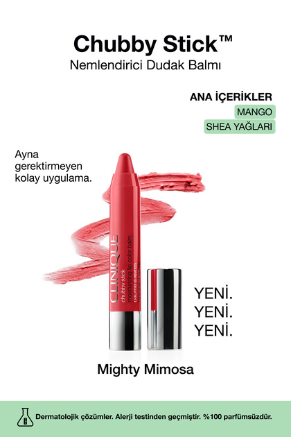 Chubby Stick™ Nemlendirici Dudak Balmı - Renk: Mighty Mimosa 3g | Mango, Shea Yağı