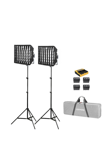 Aputure Amaran 2'li Pano 60c 60W RGB Panel LED Işık Seti (Siyah