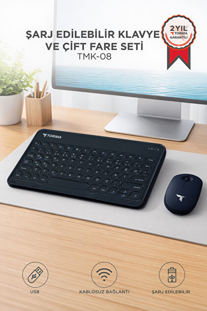 Torima Bluetooth Kablosuz Klavye Mouse Seti TMK08 Siyah - Fiyatı