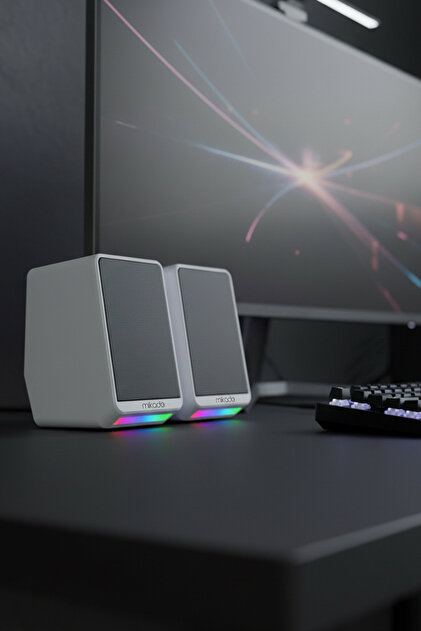 Mikado Md-178 2.0 3w-2 Beyaz Rgb Aydınlatmalı Usb 3.5mm Usb 5v