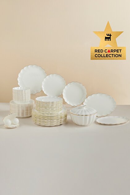 Fine Pearl Extra Shell 55 Parça 12 Kişilik Yemek Takımı Gold