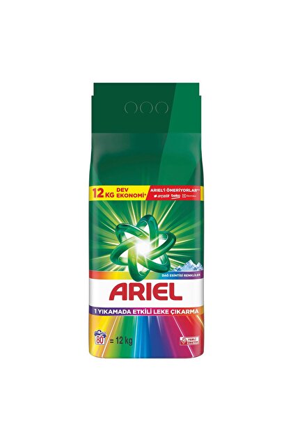 Ariel Aqua Pudra 12 kg Renklilere Özel Dağ Esintisi Toz Deterjan