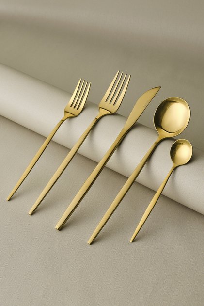 Orion Matte Gold 30-Piece 6-Person Fork Spoon Knife Set