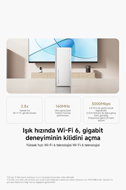 Xiaomi Mesh System AX3000 NE (2'li Paket) Wi-Fi 6 Gigabit Tüm Ev