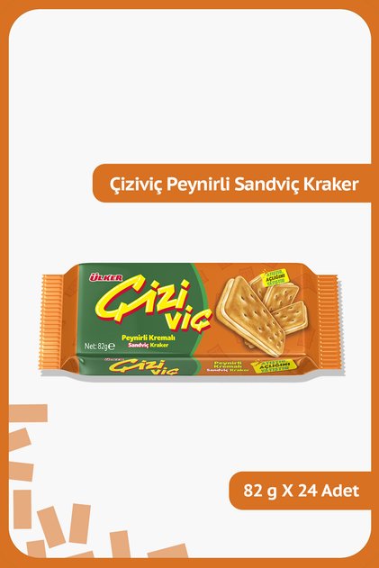ÇİZİVİÇ Peynirli Sandviç Kraker - 82 gram - 24 Adet