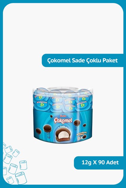 ÇOKOMEL Marshmallow Sade - Kutulu - 180 gram - 6 Kutu