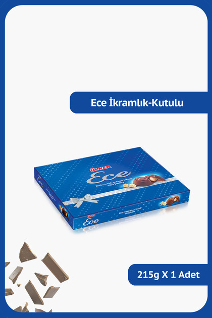 ECE İkramlık Bütün Fındıklı Sütlü Çikolata - Kutulu - 215 gram