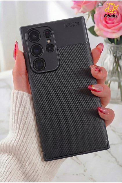 Galaxy S24 Ultra Case with Camera Protrusion Carbon Fiber Pattern Does Not Lose Color Protective Cover Case