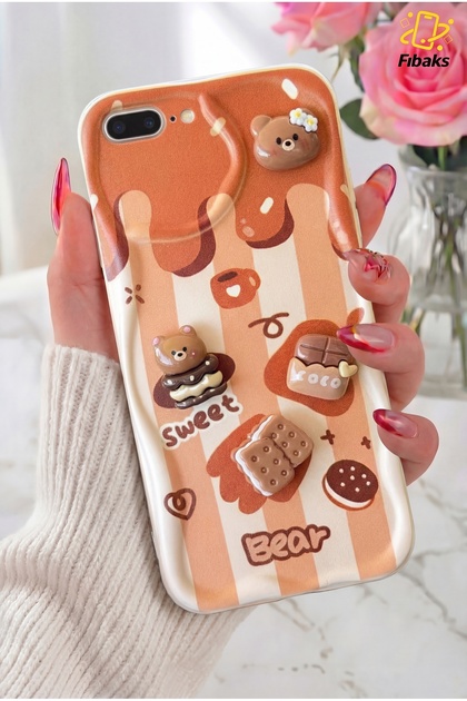 Fibaks iPhone 7 Plus/8 Plus Kılıf Tasarımlı Desenli Kamera
