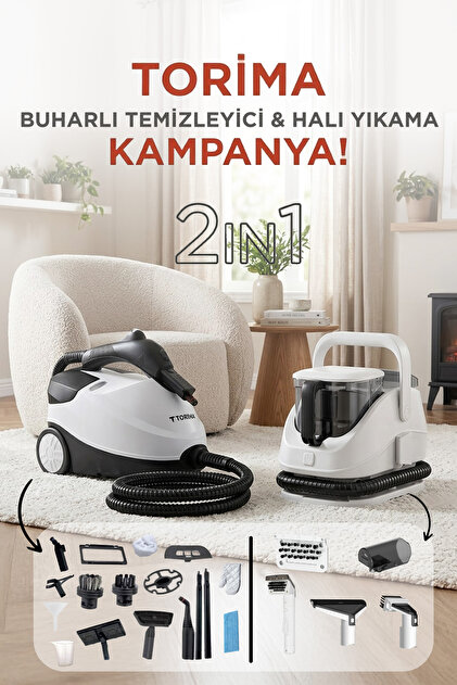 Torima Buharlı Temizleyici Halı ve Koltuk Yıkama Cam Zemin Mutfak