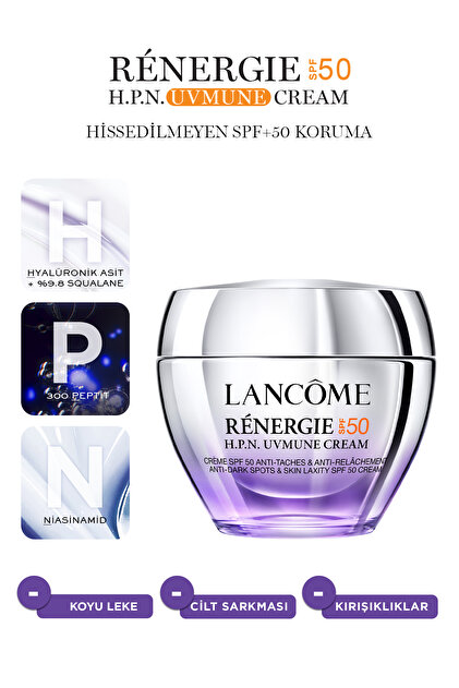 Lancome Renergie UVmune Peptit Krem SPF50 Hyalüronik Asit, 300