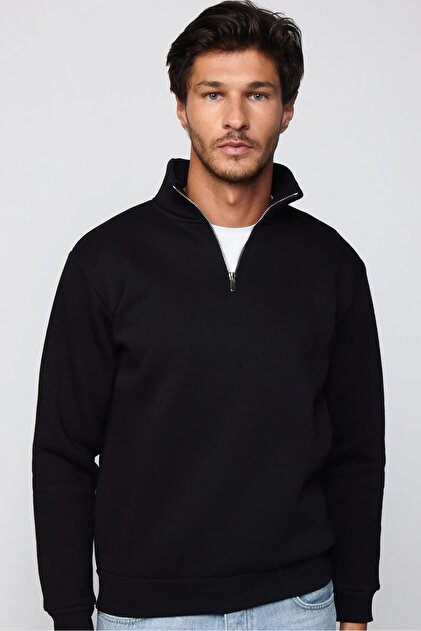 【CLANE】HALF ZIP STAND COLLAR SHIRT Tudors Unisex Relax Fit Comfortable Cut Cotton Fleece Inside Half