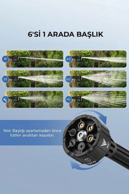 Torima Şarjlı Yüksek Basınçlı Yıkama Tabancası Akülü Oto Araba