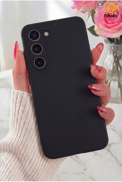Galaxy S23 Kılıf Kamera Çıkıntılı Içi Kadife Lansman Yumuşak Dokulu Silikon Kapak Siyah