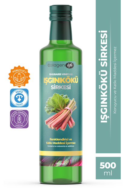 Işkın Kökü Sirkesi Rhubarb Vinegar 500ml Doğal Fermantasyon