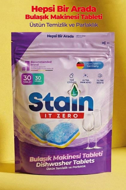 Hepsi Bir Arada Bulaşık Makinesi Tableti & Güçlü Temizlik Üstün Parlaklık- 30 Yıkama