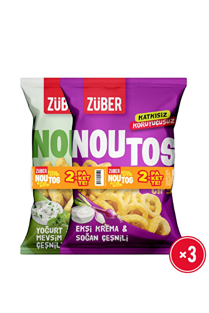 Züber Noutos Ekşi Krema ve Soğan 55g x 3 Adet + Yoğurt ve Mevsim