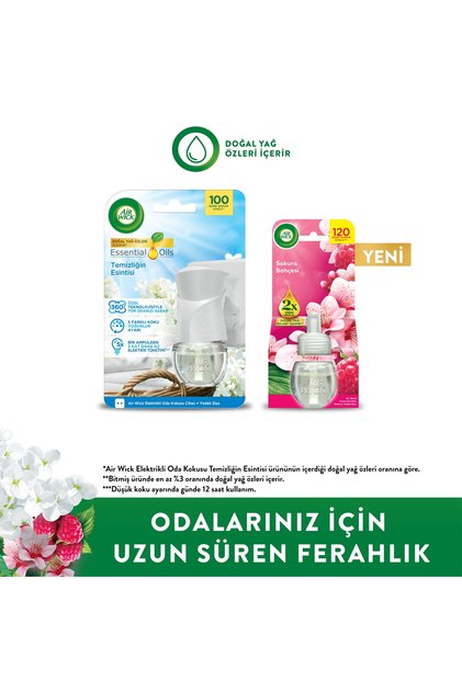 Elektrikli Oda Kokusu Kit Temizliğin Esintisi + Yedek Şişe Sakura Bahçesi