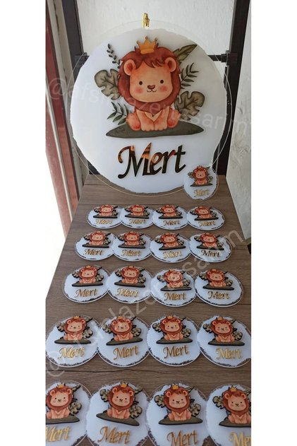 Şeffaf Pleksi Figürlü Kapı Süsü Ve Magnet ( 20 adet ) Doğum günü,Sünnet,Mevlid Hatırası Magnet