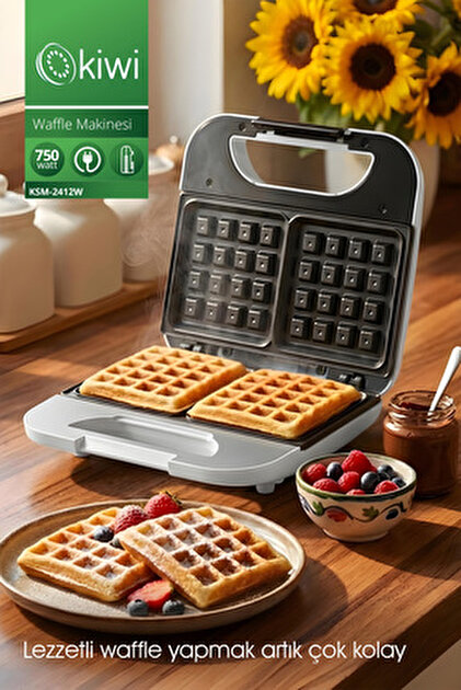Kiwi KSM-2405W Waffle Makinesi | Yapışmaz Plaka & Otomatik Kapanma