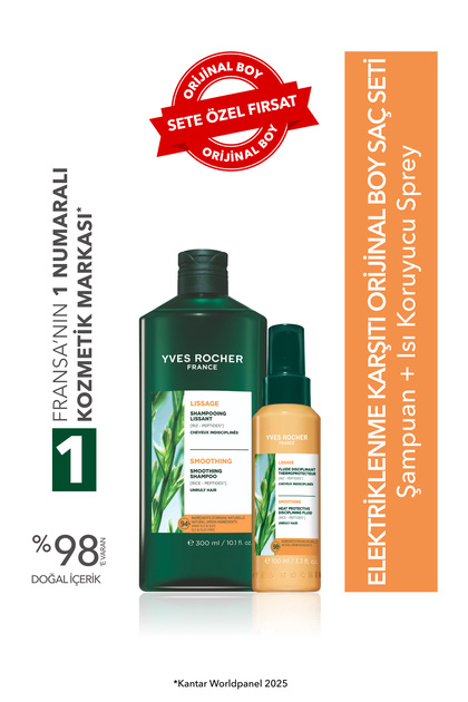Yves Rocher Elektriklenme Karşıtı Orjinal Boy Saç Seti- Şampuan
