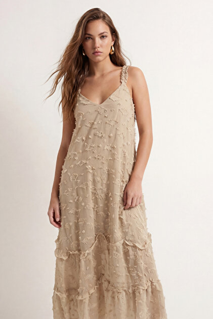 beige chiffon maxi dress 1920s Silk Blue Beaded Flapper Dress – Shrimpton Couture main image 1