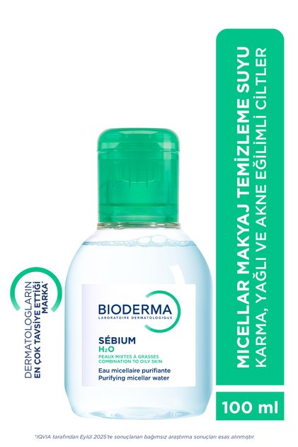 Sebium H2O Karma, Yağlı ve Akne Eğilimli Ciltler için Micellar Makyaj Temizleme Suyu 100 ml