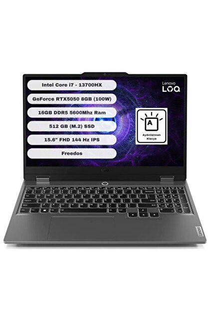 LENOVO LOQ i7-13700HX 16GB 512GB SSD 8 GB RTX5050 144Hz 15.6