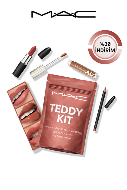MAC VELVET TEDDY リップセット Mac Teddy Kit: Macximal Matte Lipstick-Velvet Teddy & Lipglass Air