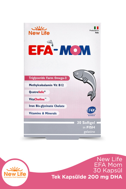 Efa Mom Takviye Edici Gıda 30 Kapsül Omega 3 - B12 Vitamini - Demir - Vitamin & Mineraller
