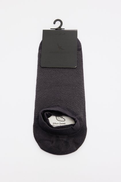 Men's Anthracite Single Silicone Supported Breathable Anti-Sweat Sneaker Sports Socks
