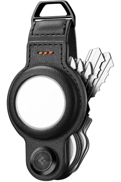 Spigen AirTag 2 / AirTag Kılıf Valentinus Anahtarlık Black Vegan