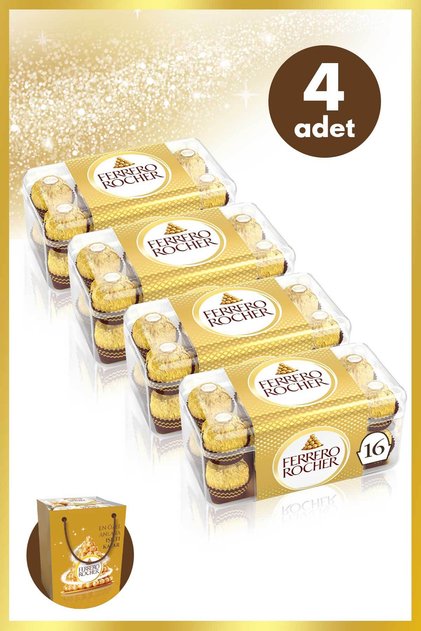 Çikolata 16'lı 200 Gr Ferrero Rocher Çanta Hediyeli - 4 Adet