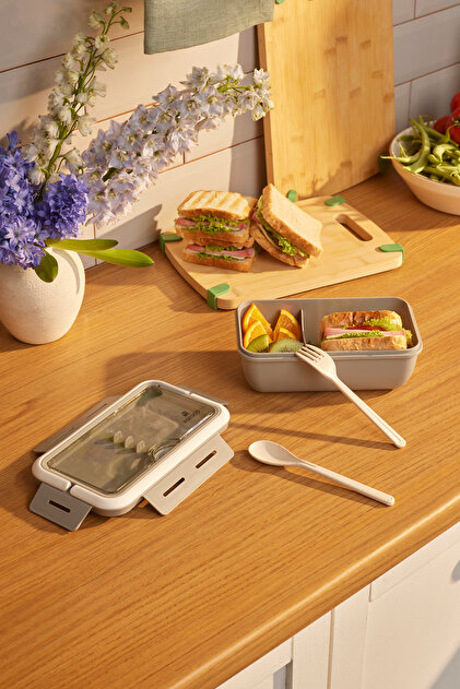Karaca Fusca Çatal Kaşıklı Lunch Box/Yemek Taşıma/Saklama Kutusu