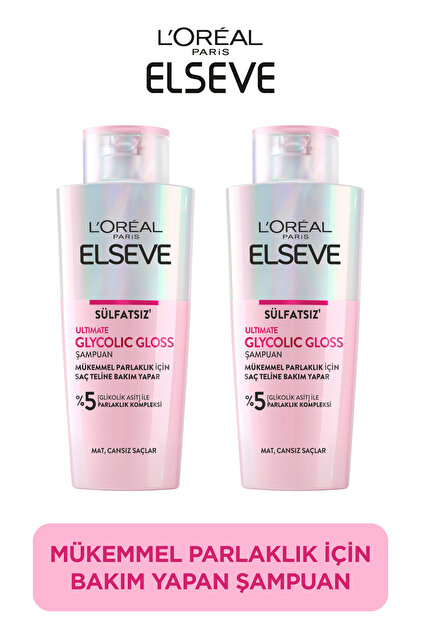 Ultimate Glycolic Gloss Mükemmel Parlaklık için Bakım Yapan Şampuan 200ml 2'li Set