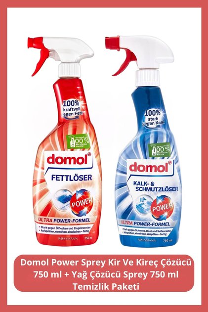 Power Sprey Kir Ve Kireç Çözücü 750 ml + Yağ Çözücü Sprey 750 ml Temizlik Paketi