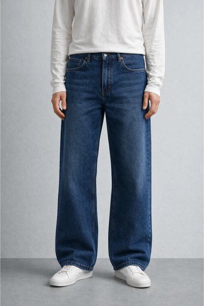 90's Collection, Bol kalıp, Pamuklu, Beş cep, Premium Jean, Denim pantolon 26INPJEAN01