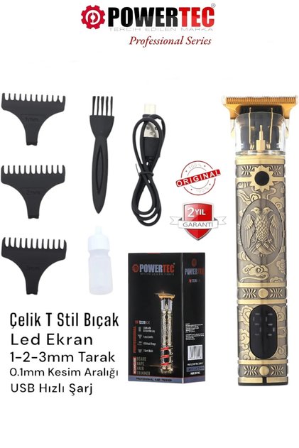 TR-1220 Pro Usb Şarjlı T Bıçak Saç Sakal Vücut Kıl Tüy Alma Kadın Erkek Epilasyon Tıraş Makinesi