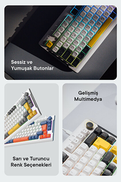 Everest Membran Sessiz Rgb Aydınlatmalı Q Mavi/Turuncu Gaming