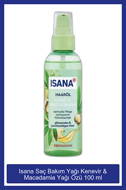 ブローウィン140s,140j ガボッツ90 アイザーカゲロウ100, 124他 ISANA Saç Bakım Yağı Kenevir & Macadamia Yağı Özü 100 ml - Fiyatı